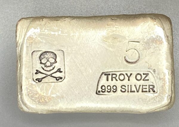 5 Troy Ounce Bar - Skull & Bones