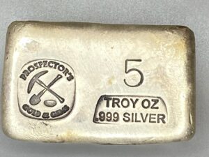 5 Troy Ounce Bar - Prospector's Gold & Gems Logo