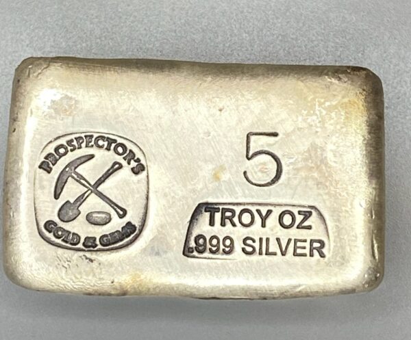 5 Troy Ounce Bar - Prospector's Gold & Gems Logo