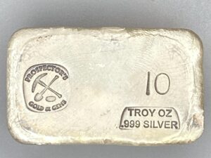 10 Troy Ounce Bar - Prospector's Gold & Gems Logo