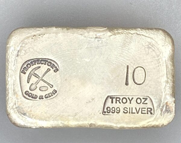 10 Troy Ounce Bar - Prospector's Gold & Gems Logo